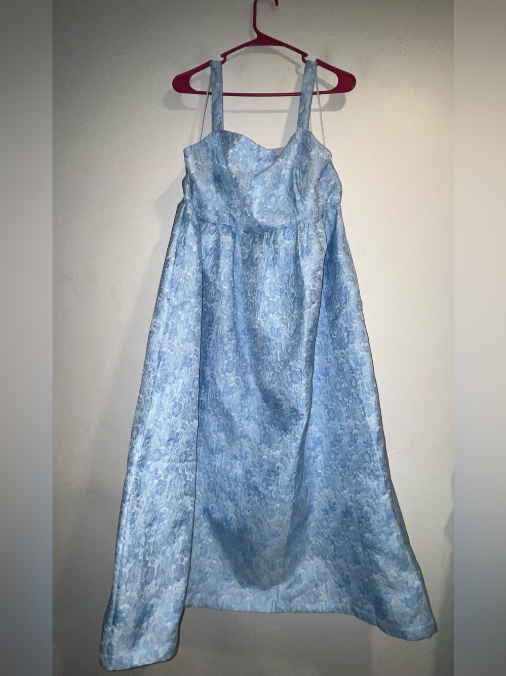 LOVELO Blue floral brocade dress NWT